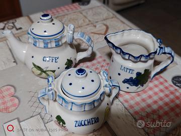 set caffè zucchero latte