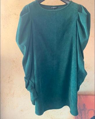 Vestito velluto a coste verde 