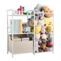 Organizer Giocattoli Peluche a 2 Livelli Bianco