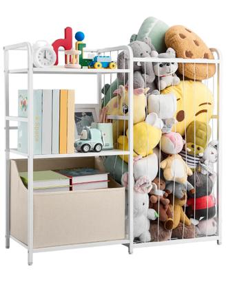 Organizer Giocattoli Peluche a 2 Livelli Bianco