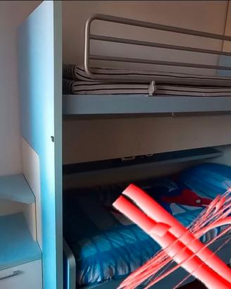 Letto con soppalco e piè d'oca Doimo
