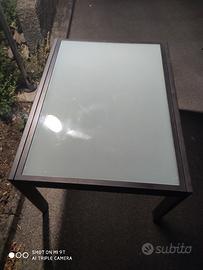 tavolo vetro temperato ferro antracite soggiorno 