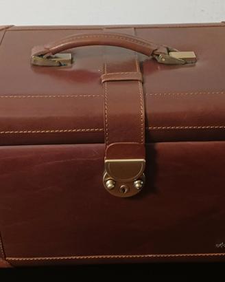 Beauty case vintage in pelle 