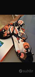 Prada Milano sandali floreali camoscio nero  36.5