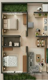 Spazioso trilocale con box a Marchirolo