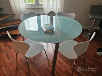  Tavolo Calligaris vetro + 4 sedie moderne