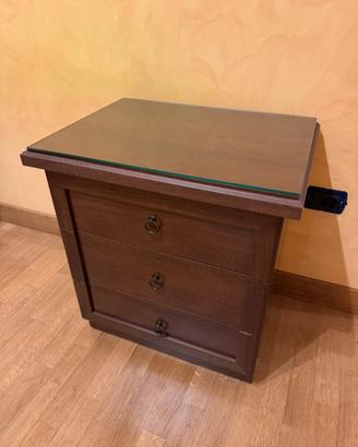 Comodino 3 cassetti color Noce