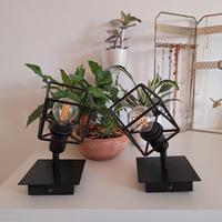 lampada da parete faretti applique nera 
