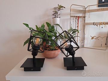 lampada da parete faretti applique nera 