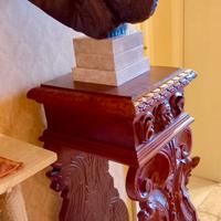 Colonna in noce fine 800 con maternità in bronzo