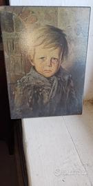 Antico quadro bambino che piange