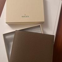 Portafoglio Rolex in pelle beige