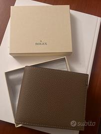 Portafoglio Rolex in pelle beige
