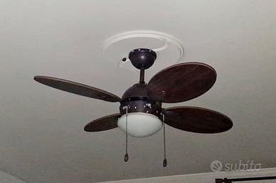 ventilatore da soffitto con 4 pale in legno