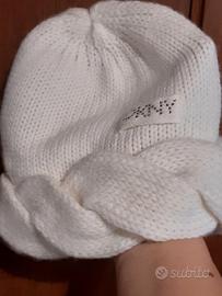 Berretto donna bianco panna DKNY taglia 54