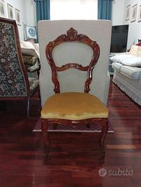 Sedie antiche in legno intagliato - set di 6 sedie