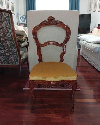 Sedie antiche in legno intagliato - set di 6 sedie