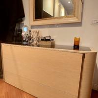 Trittico Comò e 2 comodini legno massello frassino