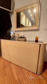 Trittico Comò e 2 comodini legno massello frassino