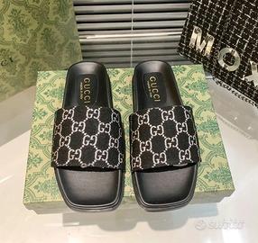 Pantofole nere retrò Gucci