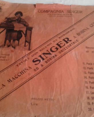10 Tavole con ricamo per macchina Singer(anni '40)