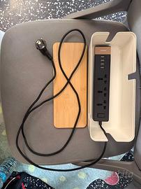 Scatola organizer per cavi con multipresa e USB