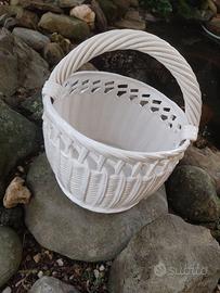 Vaso in CERAMICA BIANCA a CESTINO