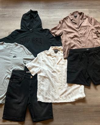Lotto di vestiti Zara, H&M, Nike, HUF