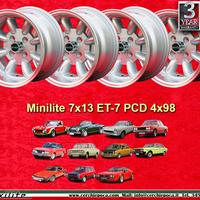 4 pz. cerchi Fiat Minilite 7x13 ET-7 124 Berlina C