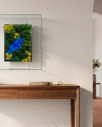 Quadro in muschio stabilizzato - lago nel bosco