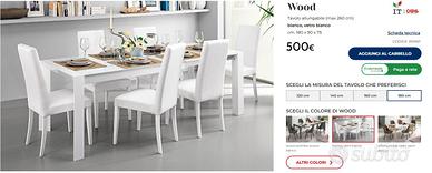 WOOD TAVOLO ALLUNGABILE (MAX 260 CM) L.180 P.90 H.