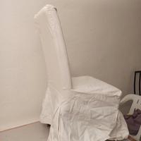 Sedia con imbottitura rivestimento cotone bianco 