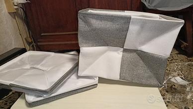 Set 3 ceste pieghevoli con manici 40x30x30 cm