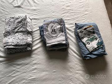 Lenzuola e copripiumini per lettino 60x120