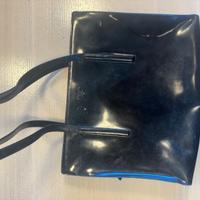 Prada borsa tote vintage in pelle spazzolata nera