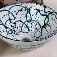 Lavabo ciotola di ceramica maiolica