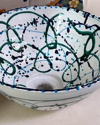 Lavabo ciotola di ceramica maiolica