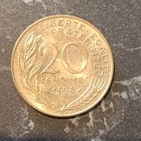 Moneta 20 centimes Francia del 1978