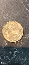 Moneta 20 centimes Francia del 1978