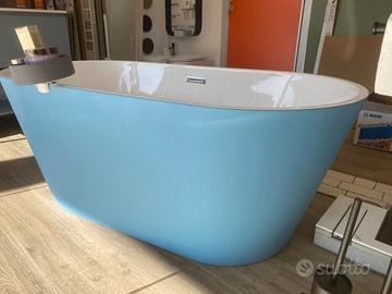Vasca freestanding 150x75 acrilico bianco/azzurro