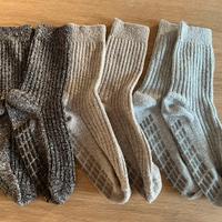 3 paia di calzini in lana e cotone con antiscivolo