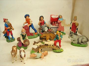 PRESEPIO 22 STATUINE gesso cartapesta terracotta