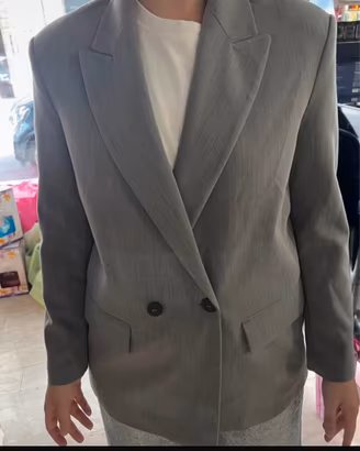 Blazer grigiochiaro oversize Zara tg S