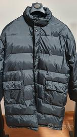 Giaccone piumino parka cappotto lungo nero XL