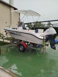 barca open con motore e carrello 