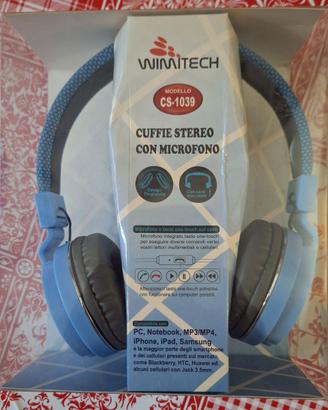 Cuffie stereo con microfono Wimitech CS-1039 nuove