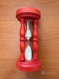 Clessidra vintage legno rosso 10 cm