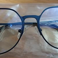 Lenti unisex blu con clip calamita +3 lenti colori