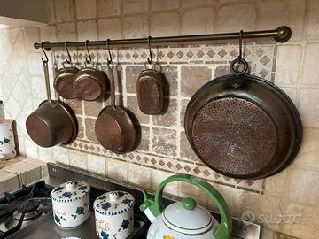 Set Pentole antiche in rame - 9 pezzi totali