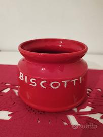 Biscottiera in Ceramica Rosso Vintage